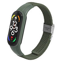 Ремешок Braided Buckle Mi Band 3/4/5/6/7 Dark Green (10)