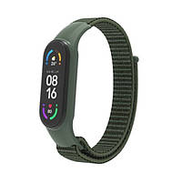 Ремешок Nylon Mi Band 3/4/5/6/7 Dark Green (03)