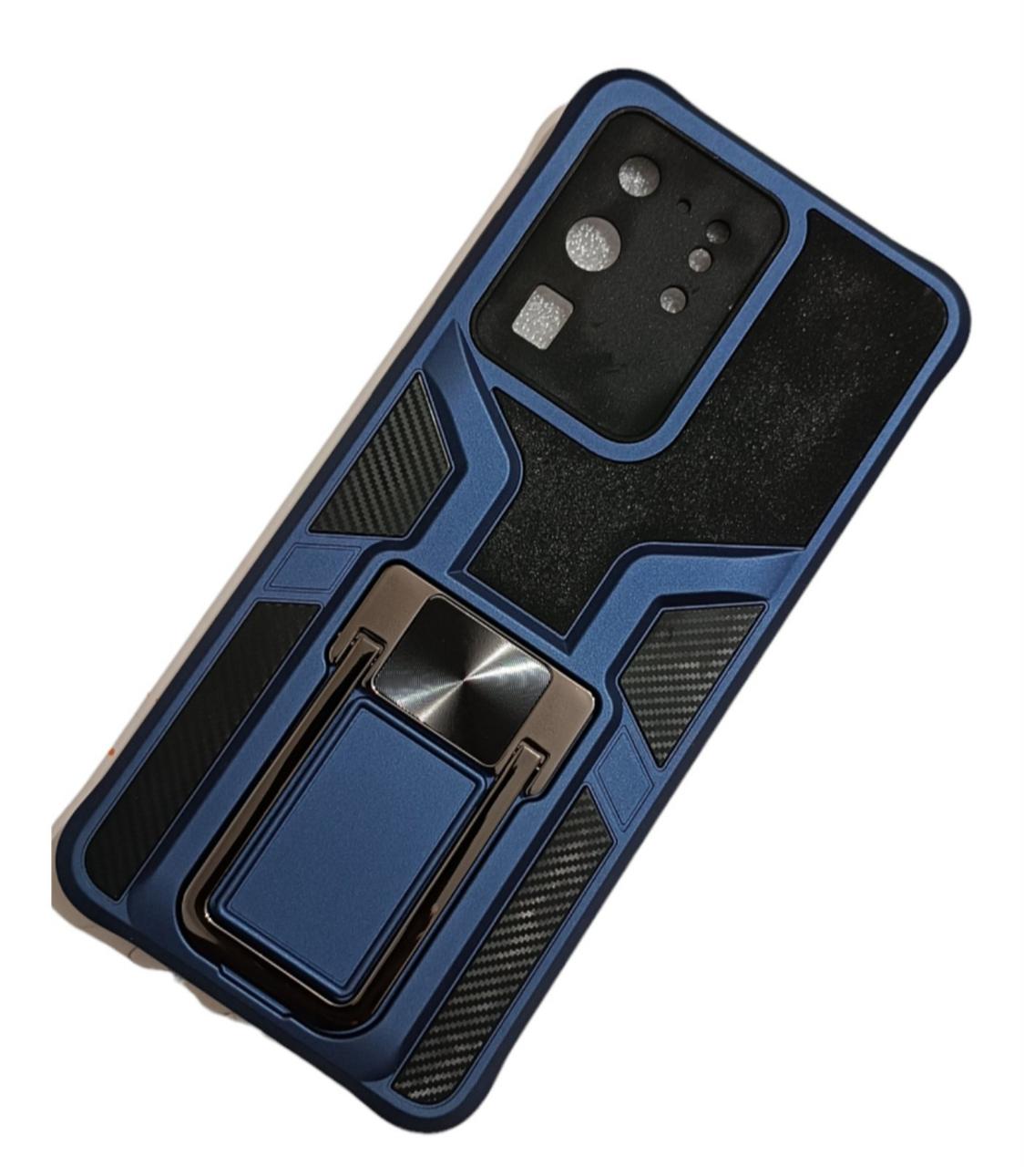 Чохол для телефону Samsung S20 Ultra військового класу з магнітним кільцем для кріплення автомобіля (cиній)