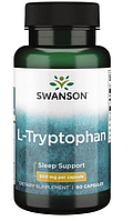 L-триптофан (L-Tryptophan) аминокислота для здорового сна от Swanson, 500 мг, 60 капсул