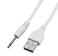 Зарядний кабель USB для вібро масажерів 2,5 мм (15 мм) / Білий