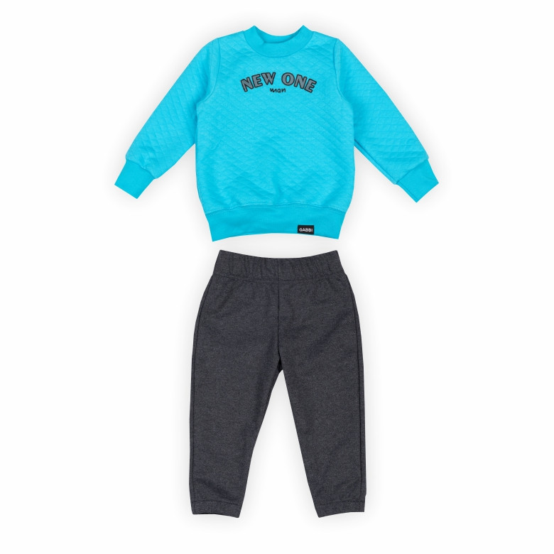 Костюм дитячий для хлопчика GABBI KS-24-14 Бірюзовий/антрацит на зріст 80 (13908)