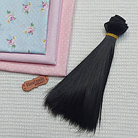 Волосы для куклы (тресс) 15х100 см, цвет черный №18