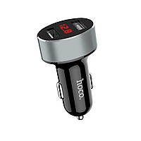 АЗП Hoco Z26 high praise dual port car charger with digital display 2USB 2.1 A Black