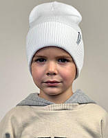 Детская белая шапка для мальчика девочки 54-56