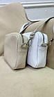 Жіноча шкіряна сумка біла через плече Крос-боді з натуральної шкіри, фото 3