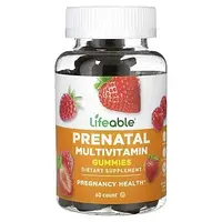 Lifeable, Мультивитаминные жевательные мармеладки для беременных, с натуральными ягодами, 60 жевательных