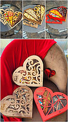 Коробка серце для сухофруктів, горішків до 8 березня або Дня закоханих