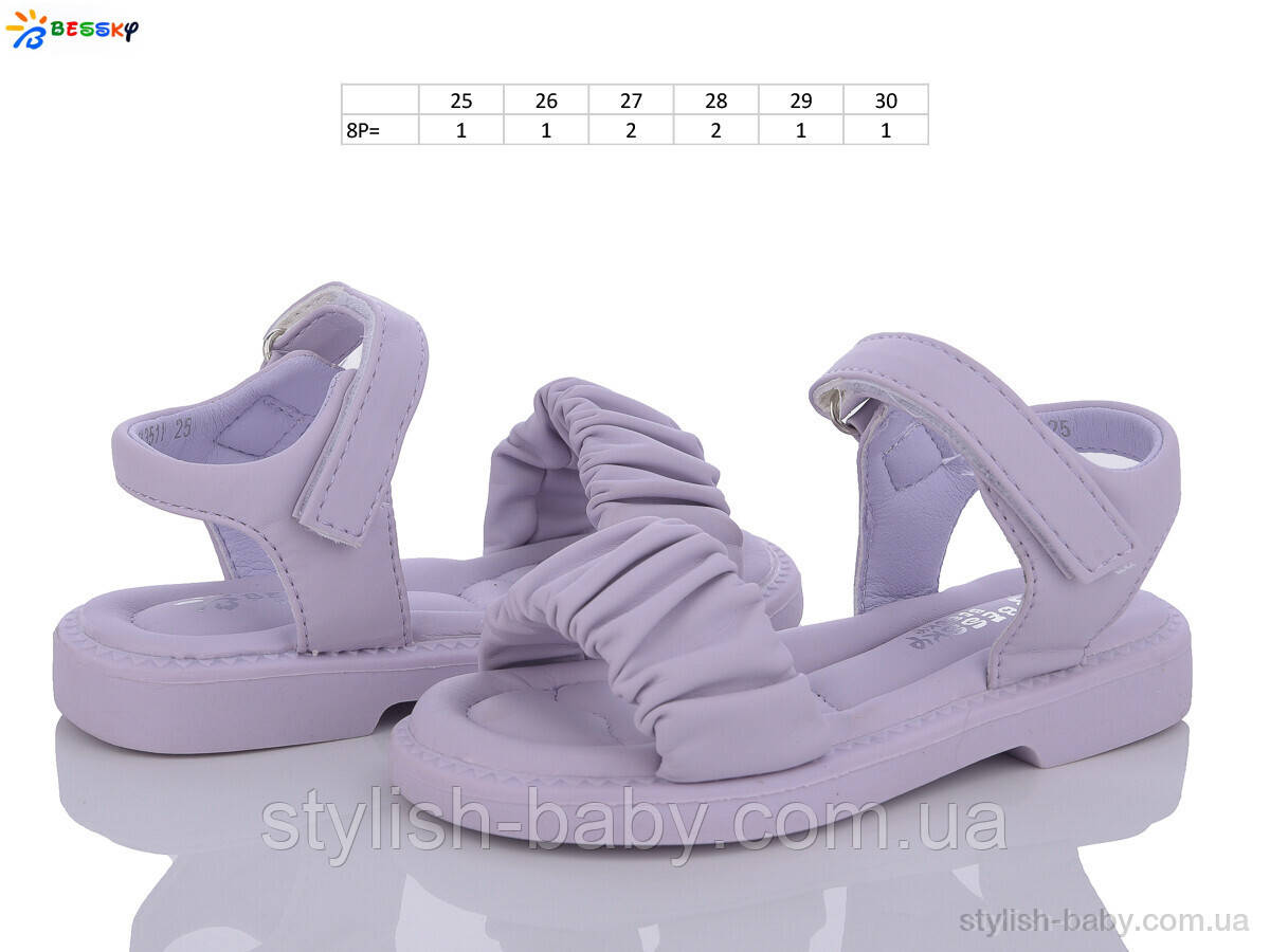 Дитяче літнє взуття гуртом. Дитячі босоніжки 2024 бренда Kellaifeng — Bessky для дівчаток (рр. з 25 по 30)