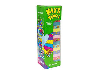 Настільна гра Джанга Kids Tower деревяна 51 брусків 30863 ТМ STRATEG