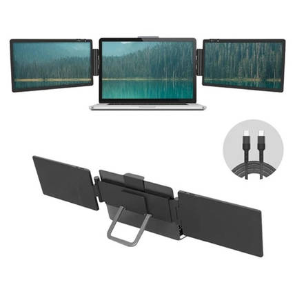 Потрійний портативний монітор 11,6 дюймів для подовжувача екрану ноутбука 1920x1080P FHD LCD IPS BIO, фото 1