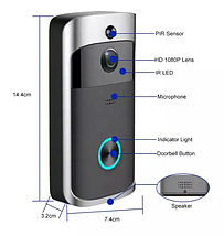 Розумний домофон із камерою WIFI BIO, фото 2