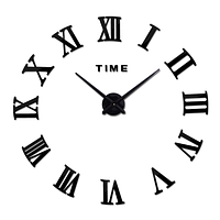 3D настенные часы, безкаркасные часы, часы наклейки 40-50 см Черный