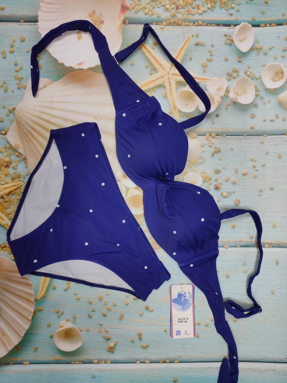 ОПТКупальник для полных Samegame 66129-8 синий(В НАЛИЧИИ ТОЛЬКО 52 54 56 58 60 УКР р-ры)