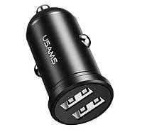 АЗУ USAMS CC114 C20 2.4A Dual USB Mini Car Charger Black