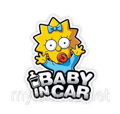 Наклейка кольорова на авто "Дитина в машині"