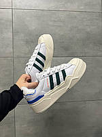 Женские кроссовки Adidas Superstar Platform White Green Blue