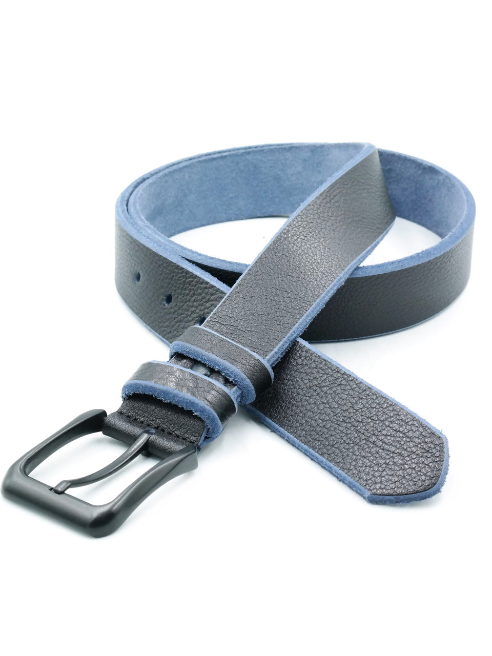 Шкіряний чоловічий ремінь Чорний 4 х 110,115,120 см Weatro lmn-tur-40k-0013, фото 1