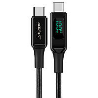 Дата кабель Acefast C6-03 USB-C to USB-C 100W zinc alloy digital display braided (1m) FIL