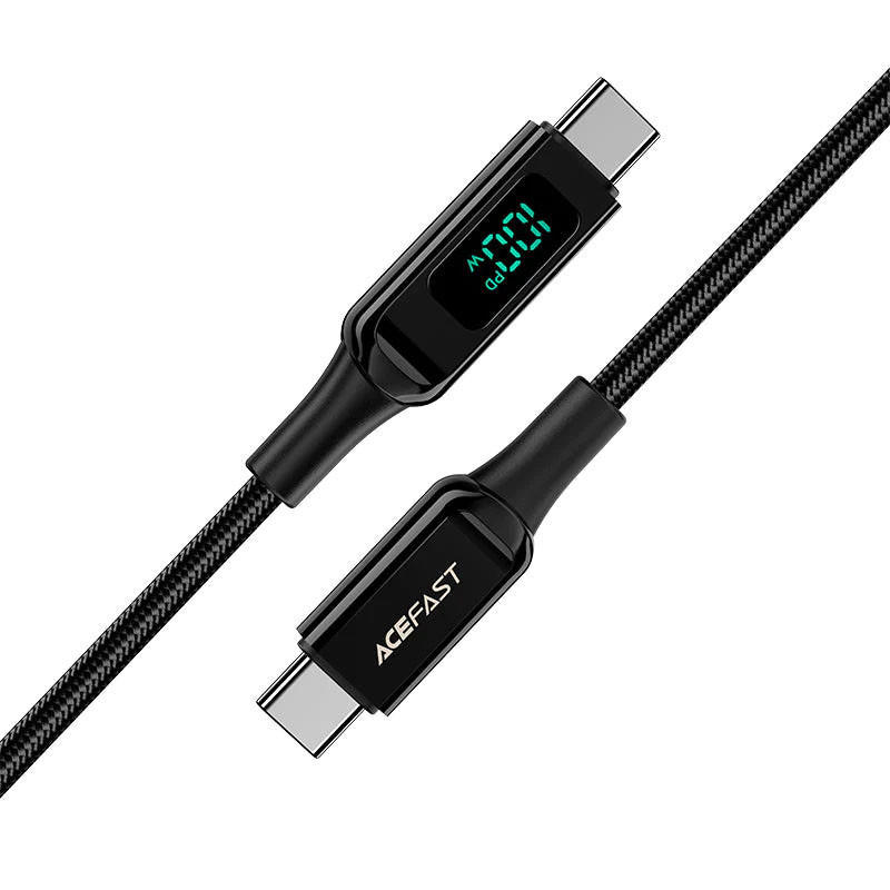 Дата кабель Acefast C6-03 USB-C to USB-C 100W zinc alloy digital display braided (1m) FIL - фото 3 - id-p2093530098