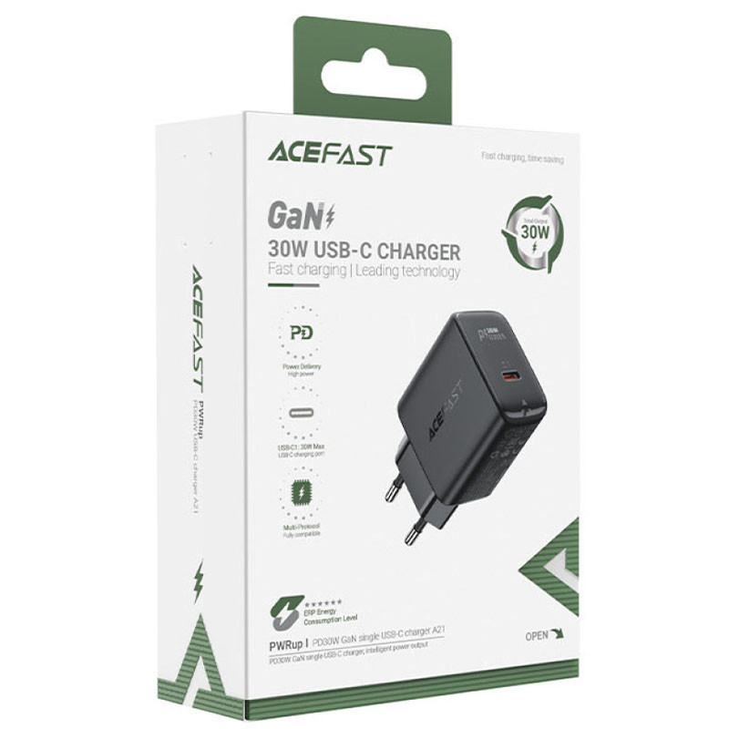 СЗУ Acefast A21 30W GaN single USB-C FIL - фото 4 - id-p2093530099
