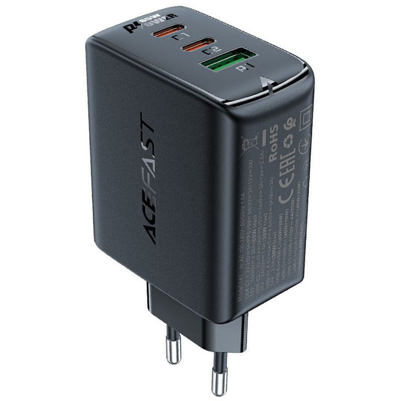 СЗУ Acefast A41 PD65W GaN (2*USB-C+USB-A) FIL - фото 1 - id-p2093530102