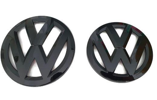 Комплект накладок на штатні емблеми VW Passat B5 Пассат Б5 2003-2007 комплект 2 шт перед/зад чорний глянецт