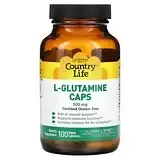 Country Life, L-глютамин в капсулах, 500 мг, 100 веганских капсул Днепр