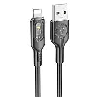 Дата кабель Hoco U120 Transparent explore intelligent power-off USB to Lightning (1.2m) FIL