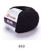 Нитки пряжа для в"язання напіввовна з альпакою  та віскозою MILANO Мілано YarnYart ЯрнАрт №  850