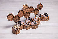 Деревянная именная шкатулка для наручных часов с логотипом Коробочка с подушечками для часов Индивидуальная гравировка, Деревянная крышка