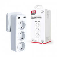 Сетевой фильтр XO WL08 EU Smart Wall Plug Conversion Socket (3AC+2USB 2.4A) White