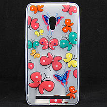Чохол-накладка для ASUS Zenfone 6 A600CG, "Colour Butterflies", зі стразами, силіконовий /case/кейс /асус зенфон