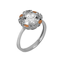 Серебряное кольцо с золотом и фианитами Dinara-10 размер:18.5;16.5;