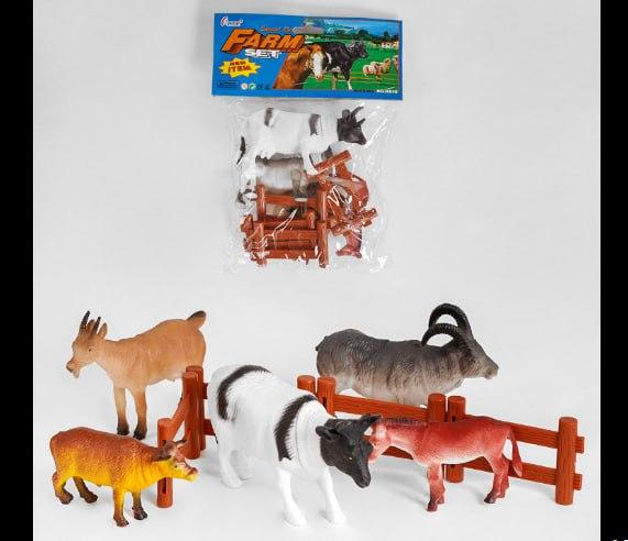 Набір домашніх тварин Ферма Н 640 ігрові фігурки 8 шт. паркан в пакеті дитячі іграшки ПВХ пластик для дітей