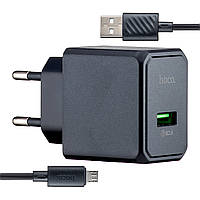 СЗУ Hoco CS12A Ocean single port QC3.0 charger set (Micro) (EU) Black