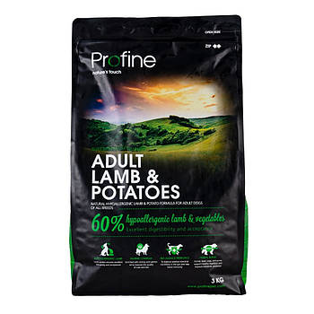 Сухий корм для дорослих собак усіх порід з ягнятиною та картоплею Profine Adult 3 кг