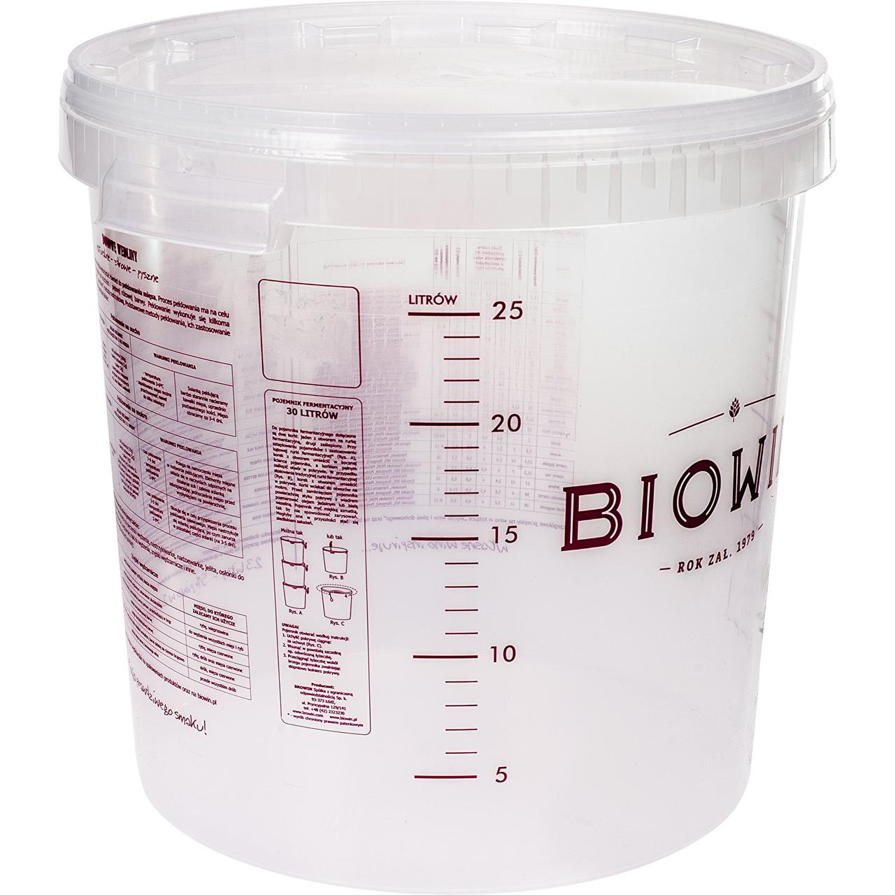 Ємність для бродіння 30л з прозорою кришкою Biowin, фото 1