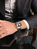 Чоловічий кварцовий водонепроникний (100м) годинник з нержавіючої сталі Pagani Design PD-1705-1 Silver-Black, фото 4