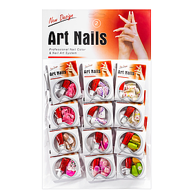 Ногті накладні кольорові Art Nails 12 штук з клеєм No 02 Nail Perfect (2000002538042)