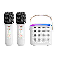 Мини караоке VAORLO портативная Bluetooth колонка беспроводная 2 микрофона