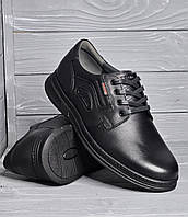 Кожаные черные мужские туфли на шнурках ТМ Bumer!!! 42