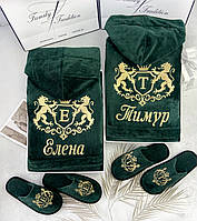 Махровый комплект для пары с вышивкой "Наш герб"