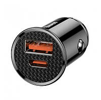 Автомобильное зарядное устройство Baseus Circular Plastic A+C 30W PPS Car Charger Черный (CCALL-YS01)