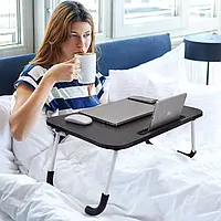 Якісний стіл для ноутбука та планшета 60х40х28 столик-трансформер для ноутбука Темне дерево без USB