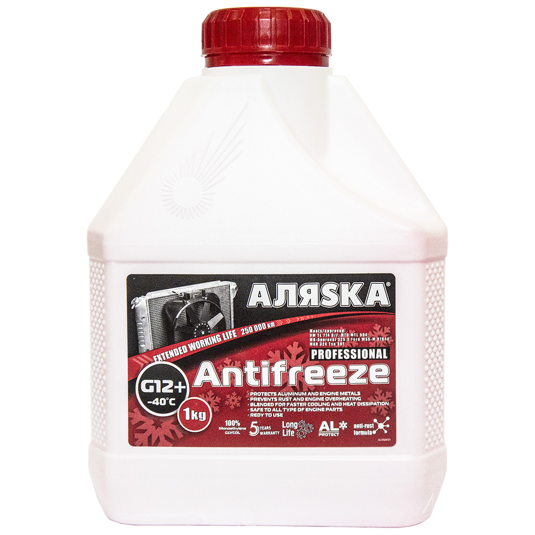 АЛЯSКА G12+ червоний -40 °C, 1 л (5524) готовий антифриз, фото 1