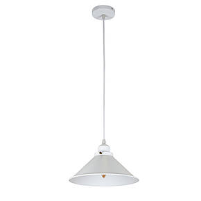 Підвісний білий світильник у стилі лофт із металевим плафоном конусної форми Levistella 752839F-1 WH+WH, фото 2