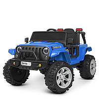 Детский электромобиль Машина Джип Jeep Wrangler синий Джип Вранглер с большими колесами