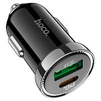 Автомобильное зарядное устройство Hoco Z44 Leading PD20W+QC3.0 car charger Black