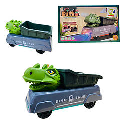 035-A29 Машина Динозавр-спецтехніка, світло, звук, їздить, на батарейках, у коробці